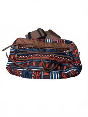 Original Use Boho Belt Bag Brown Red Blue Adjustable Strap Southwestern Tribal